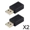 2x2 USB2.0 Папа на Micro USB Мама Адаптер для зарядки Конвертер данных Штекер , Черный, 2