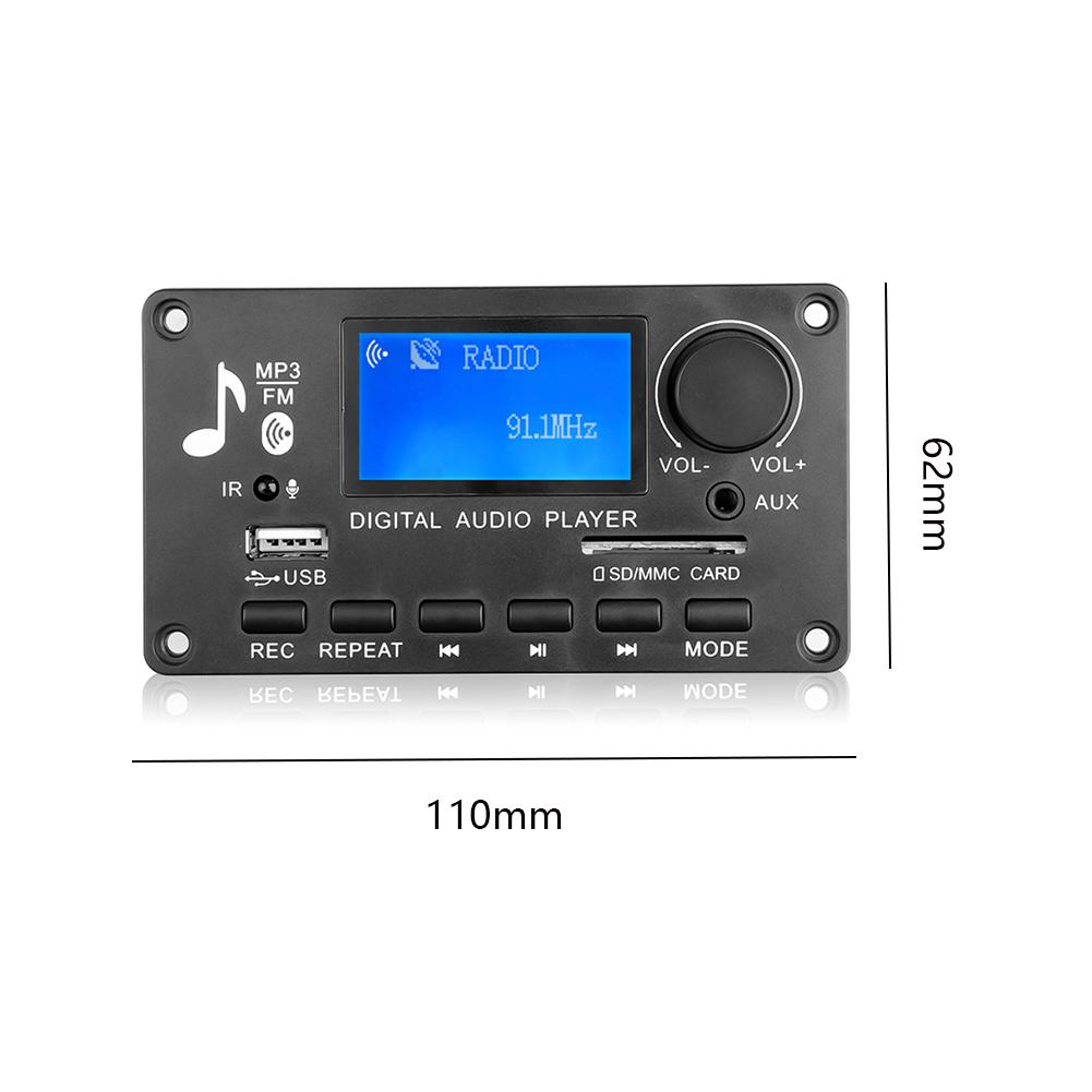 12В ЖК MP3 Декодер Отображение Текстов Совместимый с Bluetooth 5.0 APE FLAC WMA WAV Декодер Поддержка Записи MP3 Музыкальный Плеер Динамик
