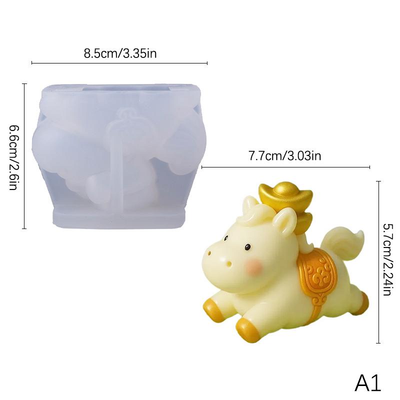 .Silicone Horse Mousse Mold Horse Year Chinese Zodiac Ice Cube Milk Jelly Cake Dessert Baking Mold Food-Grade Heat-Resistant