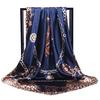 Silk Satin Hijab Scarf For Women Leaves Print Shawl Bag Scarf 90*90cm Square Shawls and Wraps Neck Scarves