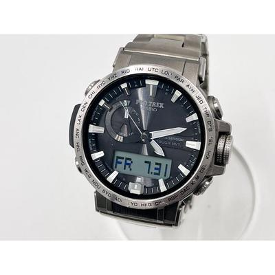 Б/у мужские радиоуправляемые часы CASIO PROTREK на солнечных батареях Climber Line титановый ремешок PRW-60T-7AJF