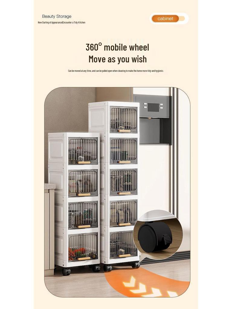 Откидной шов Узкий шкаф для хранения для кухни, ванной комнаты или гостиной