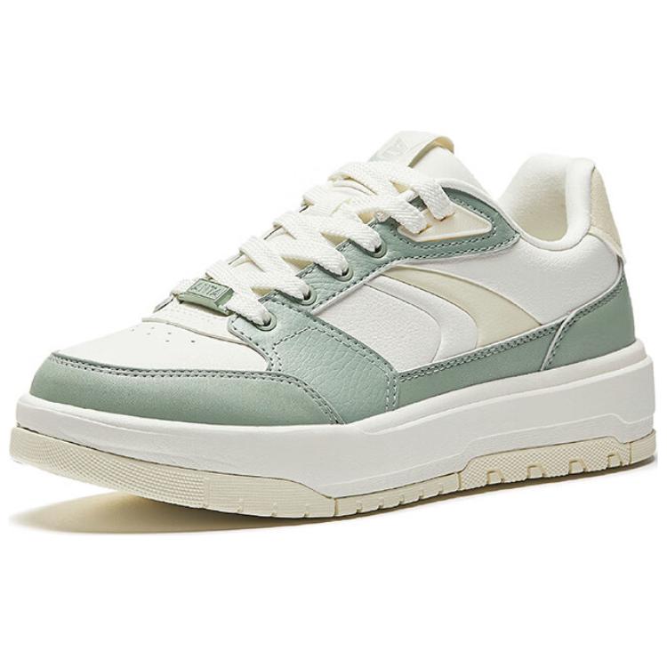 Anta 982 Slip Resistant Cushioning Low top Skateboard Shoes Women's White Green 122518060-3