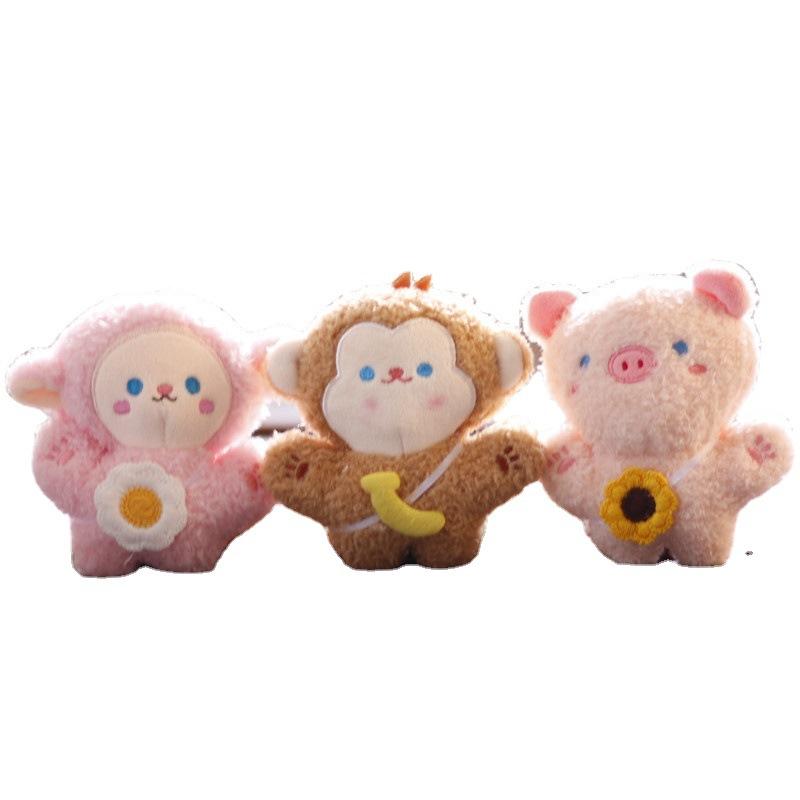 Cute Cute Little Rabbit Pendant Plush Toy Monkey Doll Little Sheep Schoolbag Hanging Ornament Doll Puppy Keychain