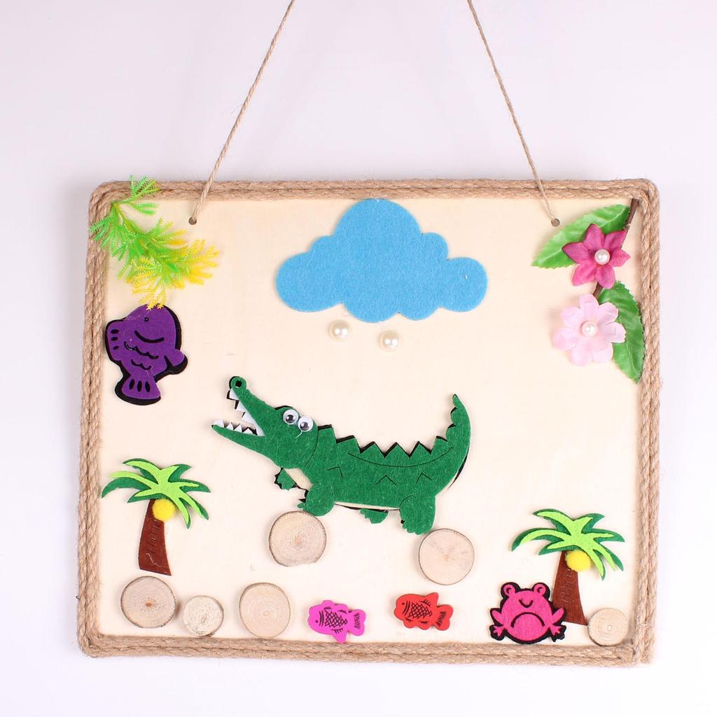 Children's DIY Kit: Wood & Hemp Rope Tree Branch Painting Ornaments