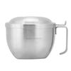 Stainless Steel Instant Noodles Soup Bowl Food Container with Lid Handle for Home Dormitory Use