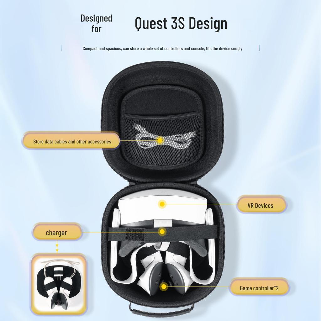STARTRC Storage Bag for Meta Quest 3, 3S, 2 - Hard Shell Vision Pro Case