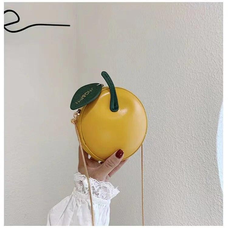 Sweet Circular Bags for Women New Trendy Creative Cherry Chain Crossbody Bag Small Handbags PU Leather Ladies Shoulder Purse