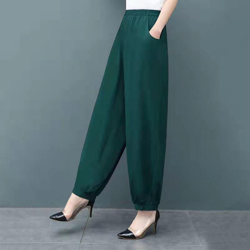Women's Summer Lantern Pants Middle-aged and Elderly Casual Pants Square Dance Vacation Style Floral Pants In Various Colors