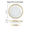 1pcs White Ceramic Plate Phnom Penh Tableware Salad Soup Bowl Food Dinner Dishes Wedding Decoration Dinnerware Household Kitchen
