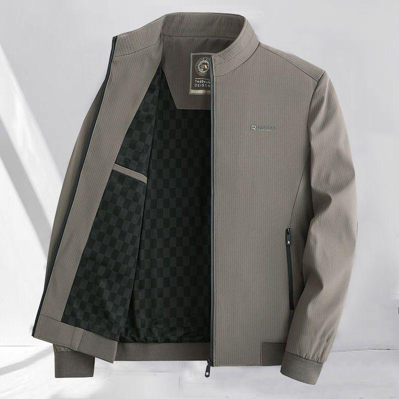 Spring & Autumn Stand-up Collar Jacket for Middle-Aged Men: Versatile Lightweight Business Casual Coat