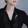 Elegant Flower Bouquet Shape Brooch Shining Rhinestones Inlaid Pin Suit Lapel Shawl Enamel Badge Coat Accessories