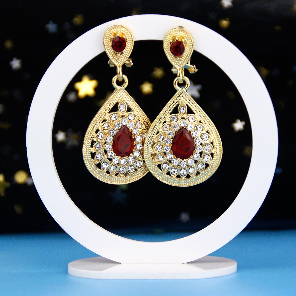 Элегантные круглые серьги-капли для женщин, серьги со стразами золотого цвета, свадебные украшения, свадебный подарок