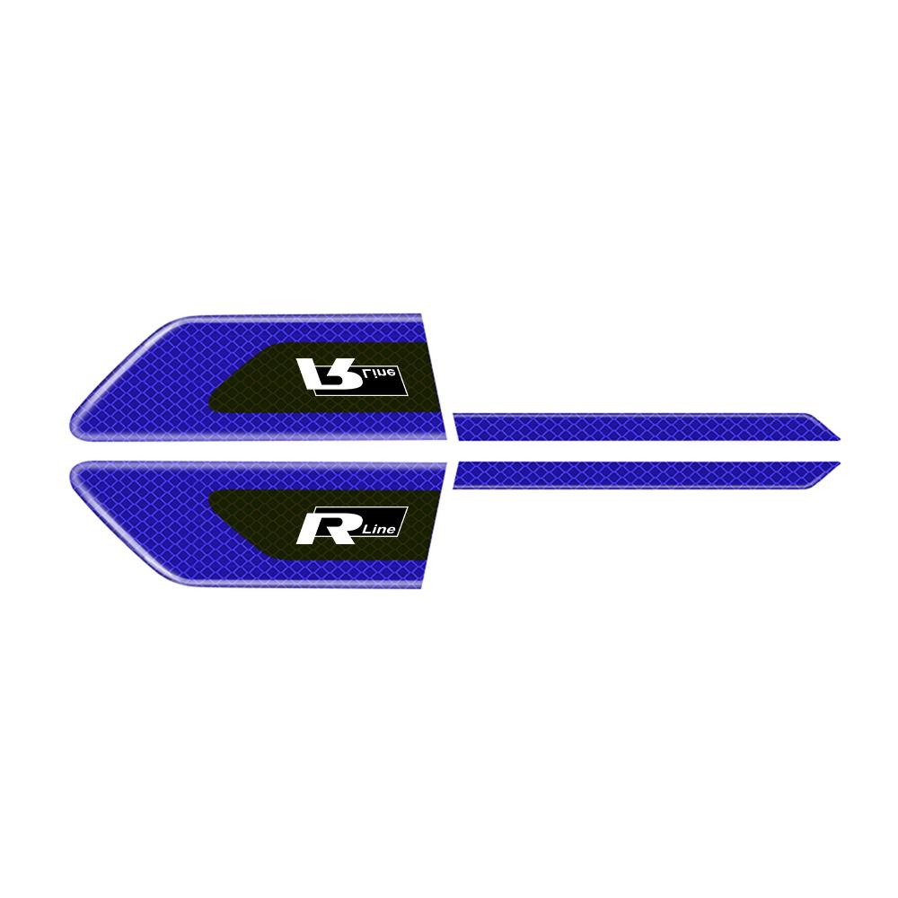 EFG1 For VW Rline Golf polo Jetta Bora CC MK4 2PCS Car Reflective Auto Truck Safety Warning Tape Bumper Secure Reflector Car Sticker