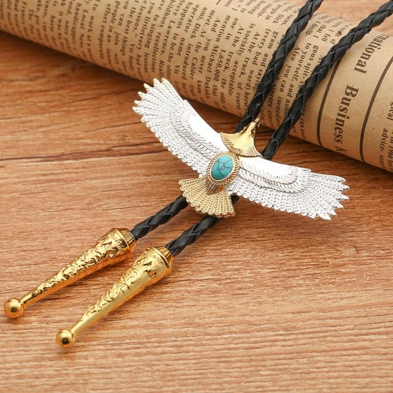 Сплав Боло для мужчин Золотой орел Боло Галстук Галстук Подвески на воротник Западное ожерелье для подростков Ковбойский аксессуар для родео