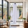 Halloween Ghost Decoration, Large Hanging Swing Ghost with LED String Lights, Battery Powered Ghost Figure for Outdoor Indoor Halloween Party Yard