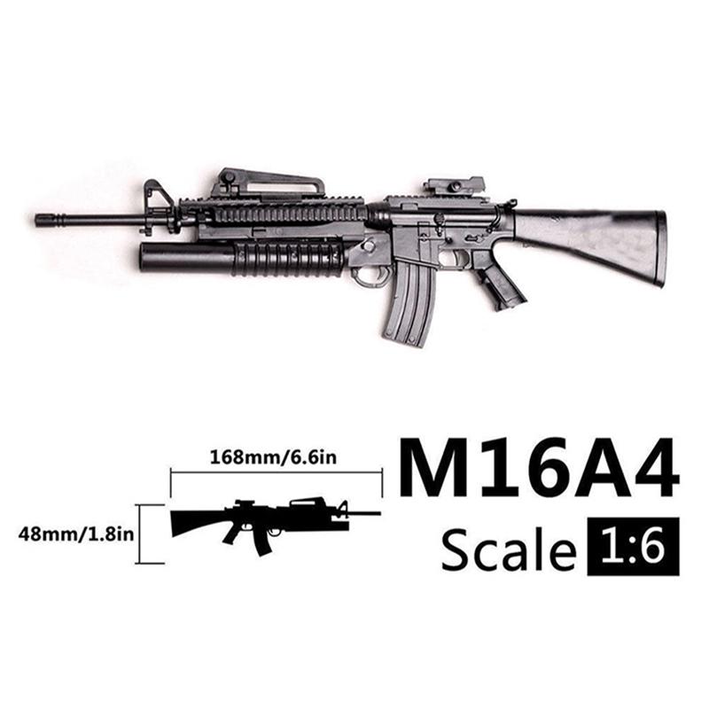 Масштаб 1/6 Военное Оружие Армии США Снайперская Винтовка M82A1 M134 M14 M16 Полицейский Солдат SWAT Фигурка Модель для Сборки Оружие Игрушки