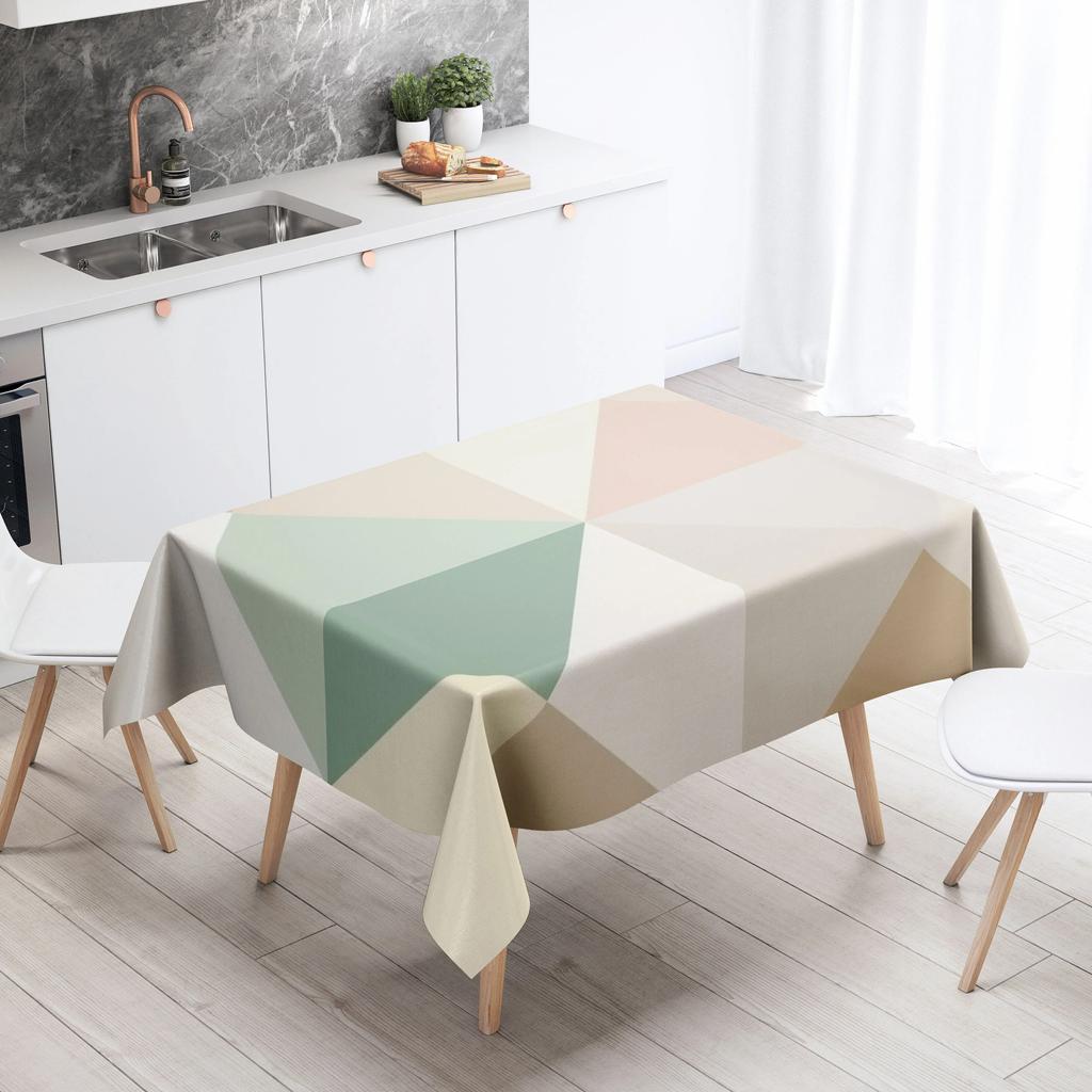 Скатерть геометрической формы, домашний декор, устойчивая к пятнам, водонепроницаемая, украшение для стола, прямоугольная кухонная столешница для камина