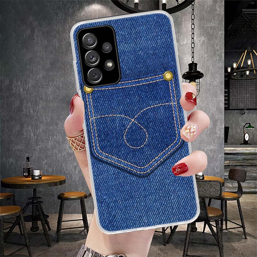 Джинсовый Ковбойский Деним С Принтом Мягкий Чехол Для Телефона Для Samsung Galaxy S22 S23 S24 S25 Edge S26 Ultra S20 FE S21 Plus + Fundas Coque Gala