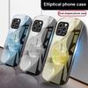 Градиентный кристальный яблочный чехол для iPhone 16 15 14 13 Plus 12 mini 11 Pro Max XR Xs Max X 7 8 6 6S 2022 20 Эллиптический стеклянный чехол для телефона