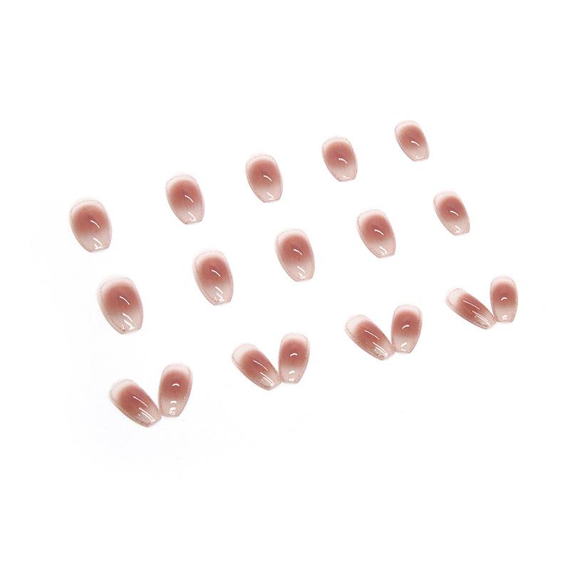 Autumn Red Brown Blush Nail Art Gold Powder Modification Wear Nail Wholesale Light Luxury Fake Nail Finished Product Wholesale Nails