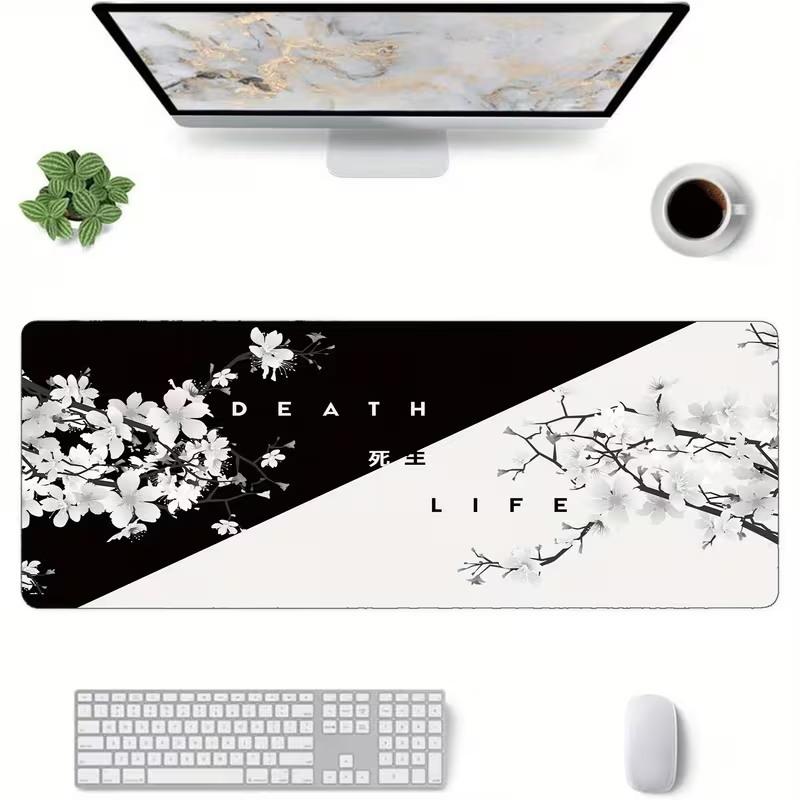 Japanese Mount Fuji Cherry Blossom Gaming Mouse Pad Extended Non Slip Mat Smooth Edges For Gamers Office Home Wireless Mouse