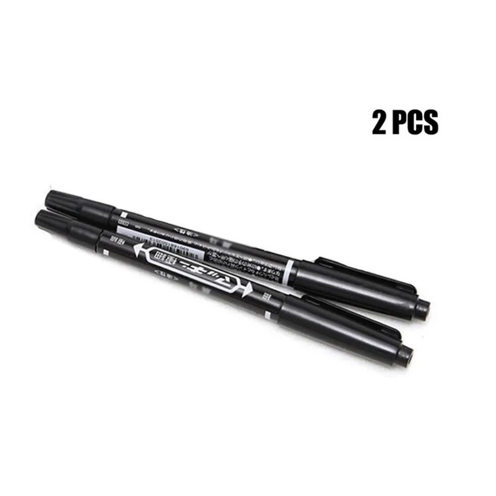 2Pcs/set Waterproof Tattoo Skin Marker Pen Black/Red/Blue Ink Dual-Tip Tattoo Makeup Pen Graffiti