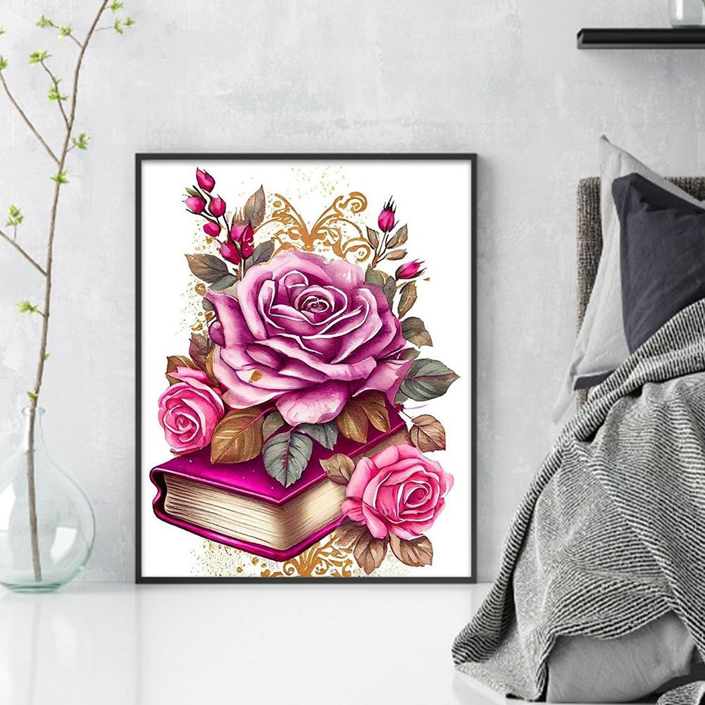 Полная вышивка Эко-хлопковая нить 11CT Печатная цветочная книга Вышивка крестом 40x50см