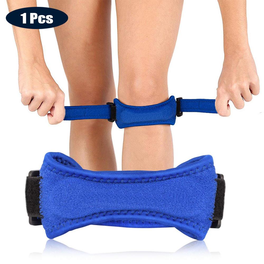 1Piece Adjustable Patella Knee Strap with Double Compression Pads Knee Support Running Basketball Football Cycling Tennis Yoga