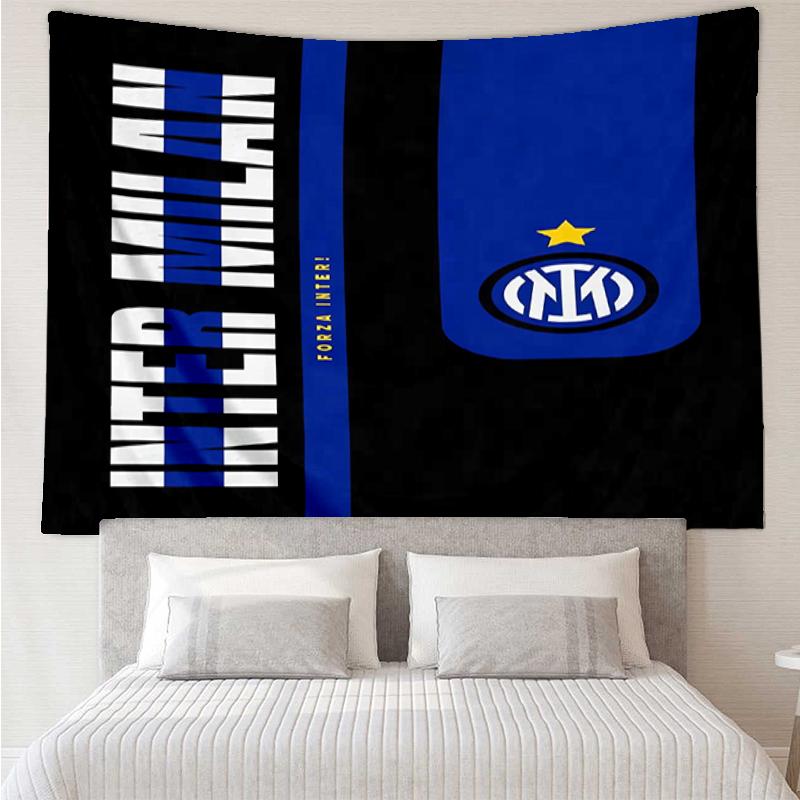 Inter-Milan Print Tapestry, Backdrop, Easy Setup, Ideal for Bedroom, Office & Living Room, with Aesthetic Wall Hanging Decor.