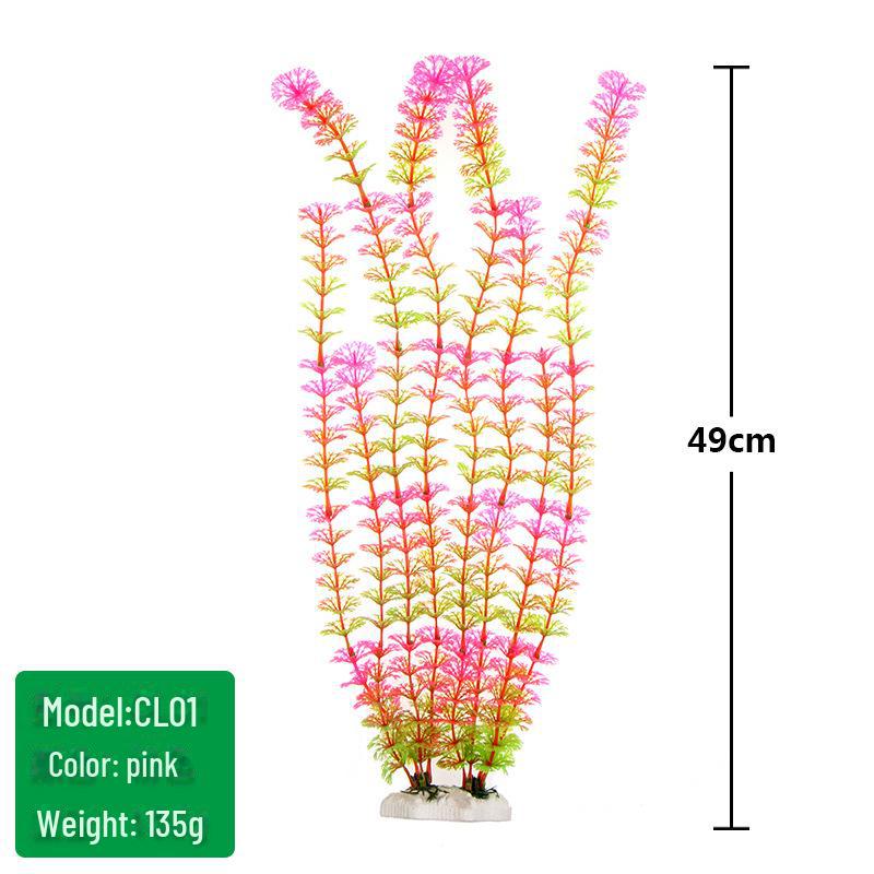 Fish Tank Scenic Background with Decorative Artificial Water Plants, 50cm High