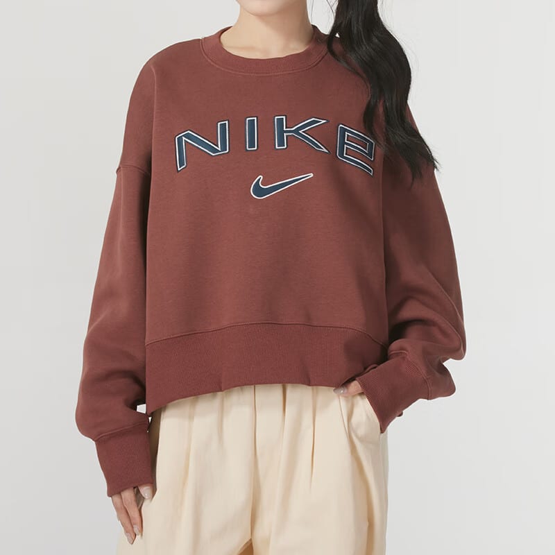 Nike Толстовки Женские Умбра Круглый вырез Умеренный FV7675-218