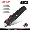 WISEUP Выдвижной универсальный нож Металлический сверхмощный нож для коробок Многопозиционный универсальный нож с 3 шт. дополнительными лезвиями Домашние ручные инструменты
