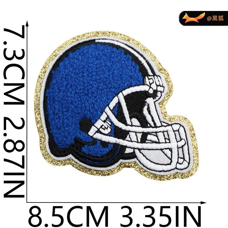 Black Fox Glitter Powder Football Chenier Embroidery Cloth Sticker Baseball Uniform Decoration Diy Patch