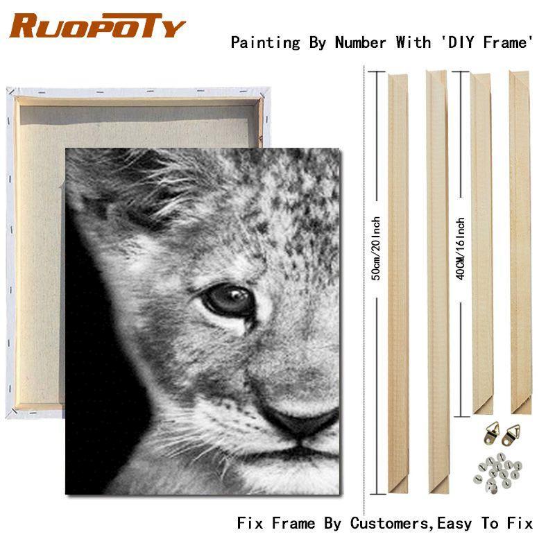 RUOPOTY Картина по номерам Слон, акрил на холсте, уникальный подарок, картина по номерам, лев, животное, украшение для дома