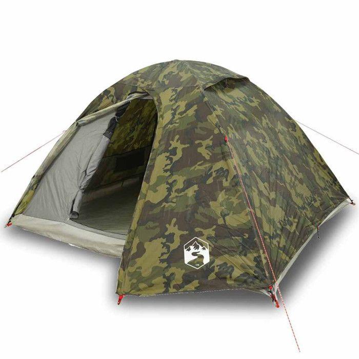 VidaXL Tente de camping à dôme 3 personnes camouflage imperméable, tente, abri de camping, abri de jardin, tente de jardin, 4009617