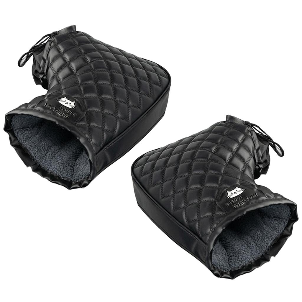 Зимние флисовые чехлы на руль мотоцикла, ветрозащитные, водонепроницаемые, теплые, для защиты рук, для электровелосипеда, скутера, 1 пара