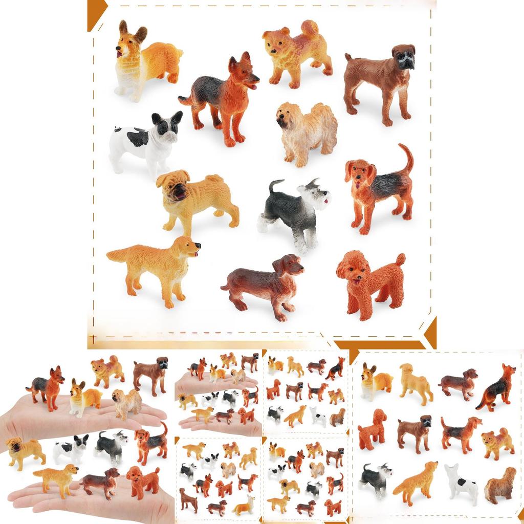 Teddy Plush Dog Miniature Model Pvc Collectible For Pet Enthusiasts