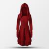 Women Cosplay Dress Gothic Solid Color Lace-up Strap Slim Waist Irregular Hem Hooded Long Sleeves Theme Parties Role-Playing St Practical Use