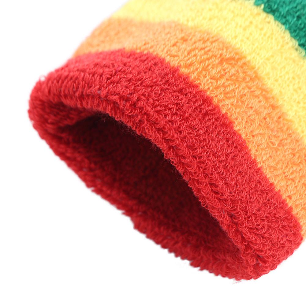 Polyester Athletic Sweat Bands Colorful Fitness Wrist Brace Rainbow Tennis Headband  Table Tennis