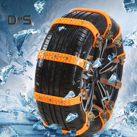 8Pcs Anti-Slip Tire Snow Chains Universal Car Snow Chains for SUVs Trucks Pickups Emergency Adjustable Tire Chain for Rain Snow Sand Mud