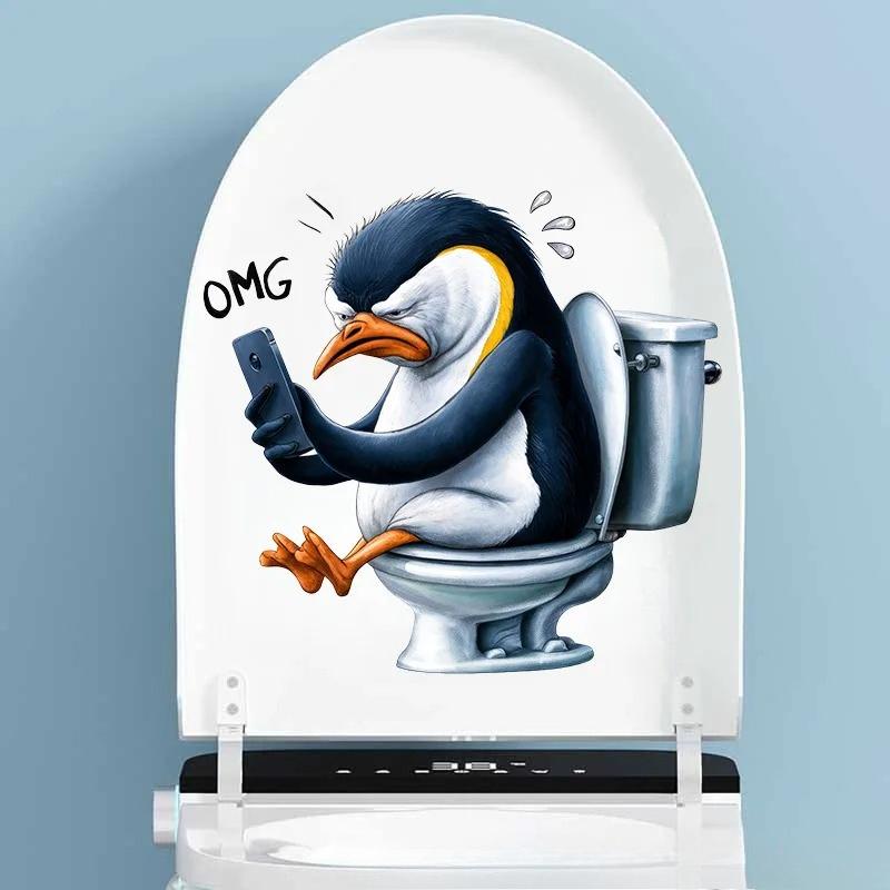 Забавные животные ПВХ наклейки на сиденье унитаза Обезьяна Зебра Жираф Декали Водонепроницаемый декор для стен и дверей ванной комнаты Креативные съемные наклейки