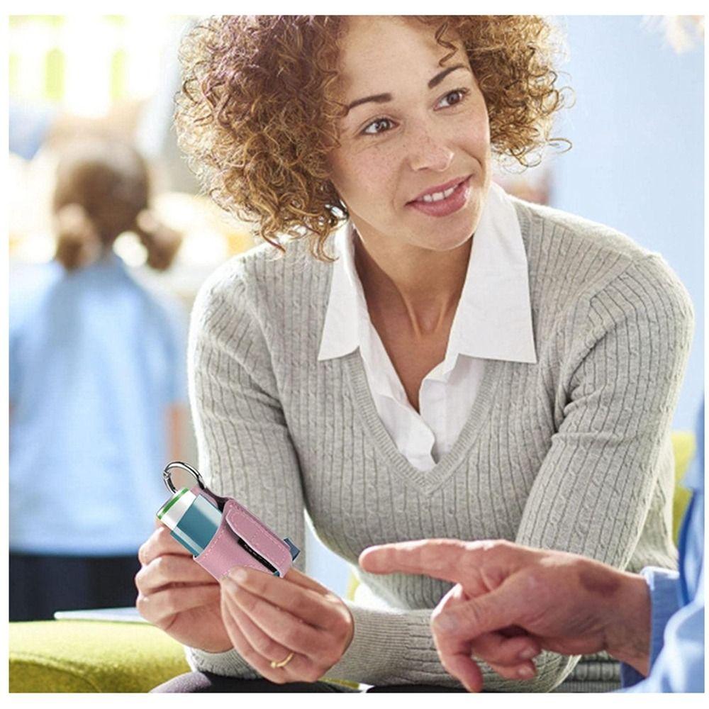 PU Leather Inhaler Case Holder 3.17*6.35cm Leather Storage Case Daily School Hiking