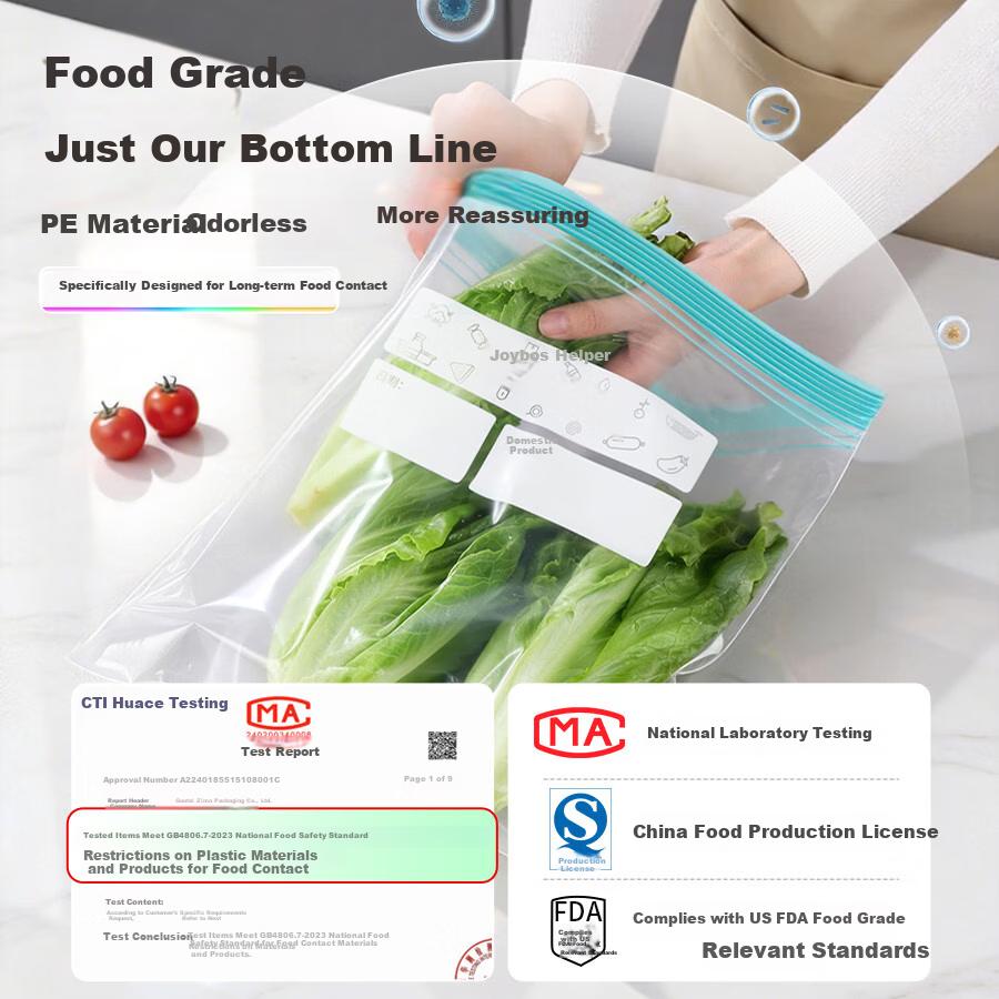 Food Grade Sealing Bags Small Size 30pcs Reusable Fresh-Keeping Ziplock Bags for Picnic and Refrigerator Storage