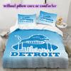 Detroit Lions rugby Pattern Bedding,Quilt Set Quilt Cover Pillowcase Home Birthday Gift (1*duvet cover+2*pillowcase,without core)