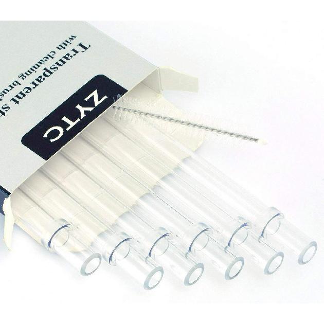 ZYTC Straws for YETI Cup 30-42oz, Reble Clear Transparent Drinking Straws Replacement for YETI Straw Lids, Set of 6 with 2 Cleaning Brushes