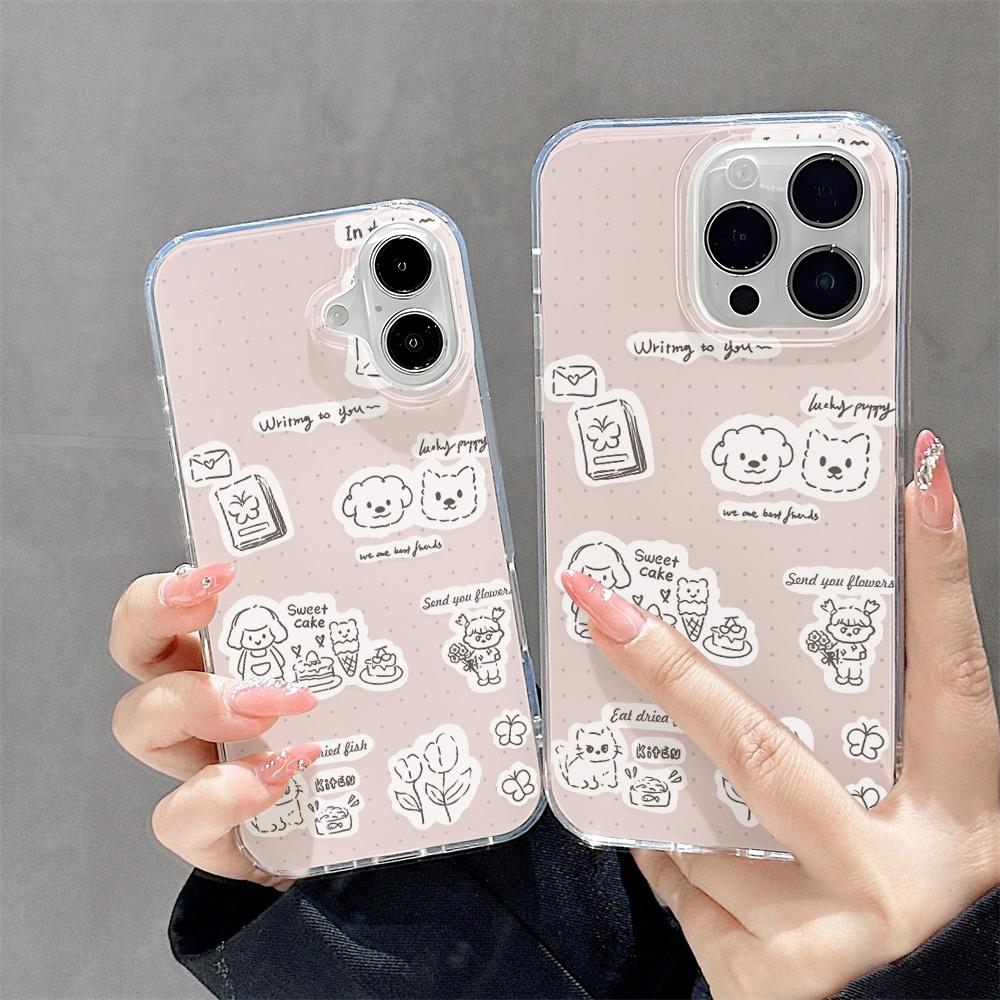 Расписной чехол для телефона для iPhone 12 13 15 16 iPhone 16 12 13 14 15 Pro 14 15 16 Pro Max Полное покрытие Противоударный Защита от отпечатков пальцев Свежий стиль Защитный чехол