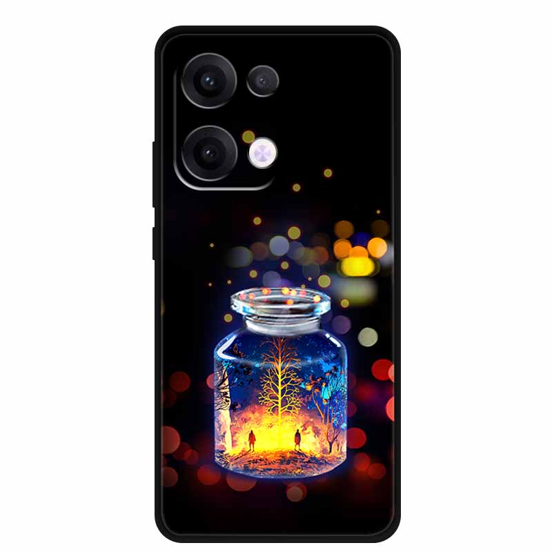 Чехол для Oppo Reno13 5G Мягкий ТПУ Милый Мультяшный Силиконовый Задний Чехол для Телефона Oppo Reno 13 Pro Чехлы Reno13Pro 13Pro 5G Черный Корпус