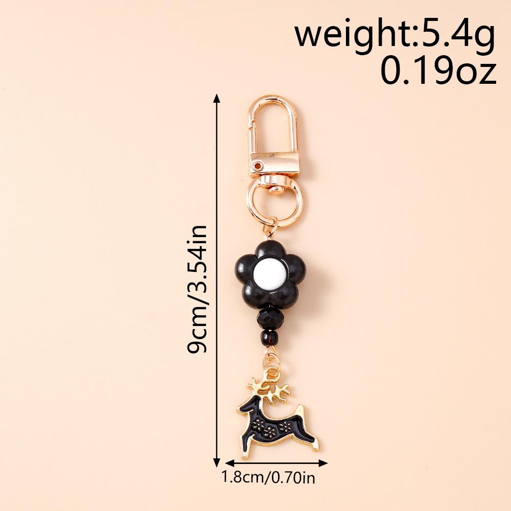 Cute Deer Elk Keychain Women Girls Key Ring Pendants for Handbag Decor DIY Handmade Key Chain Gift