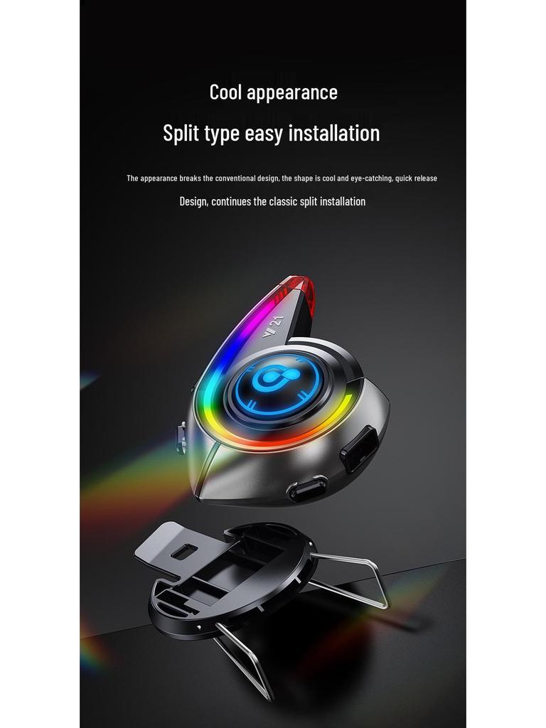 Водонепроницаемая Bluetooth-гарнитура для шлема Y21 с RGB-подсветкой и мощным басом
